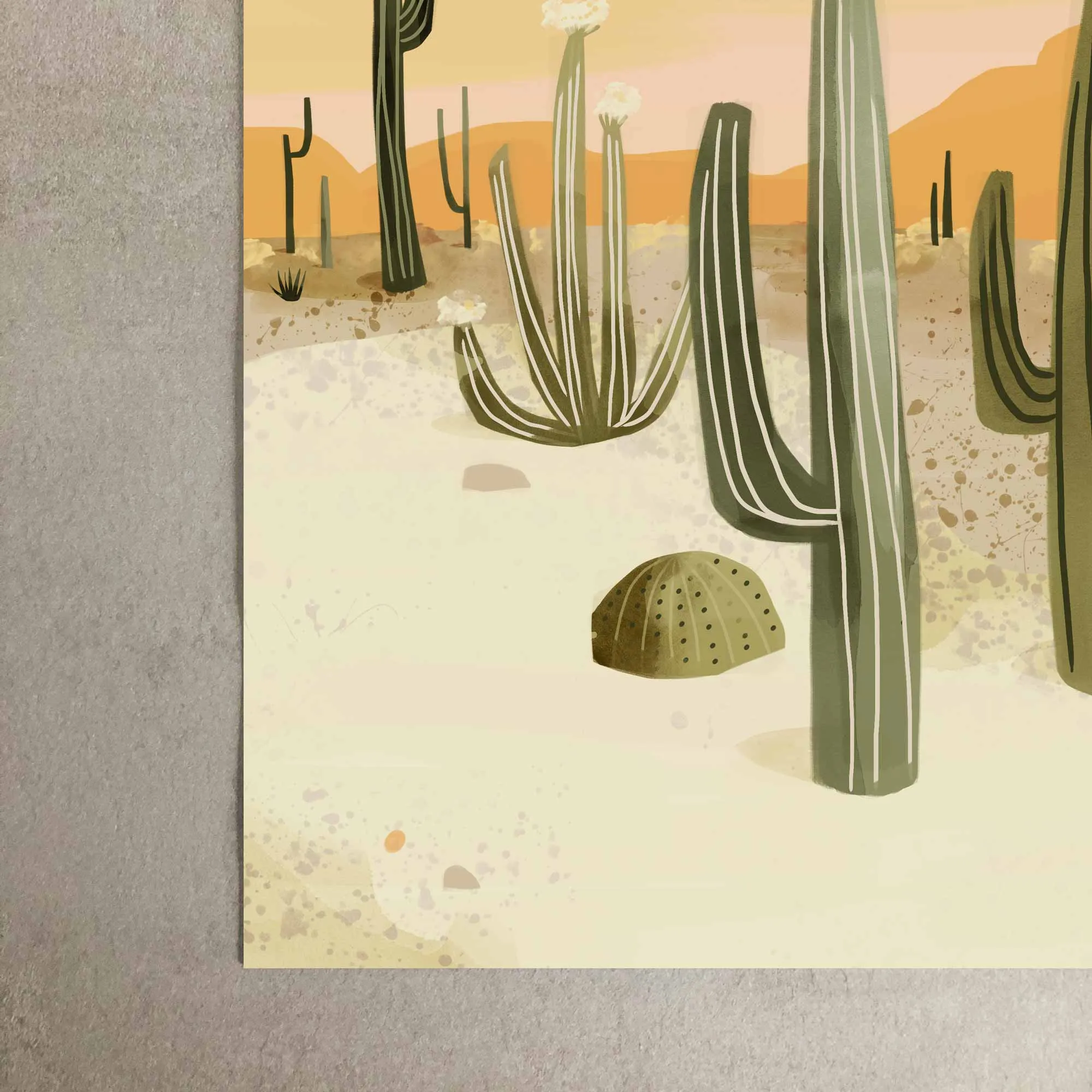 Morocco Desert Cactus Art Print