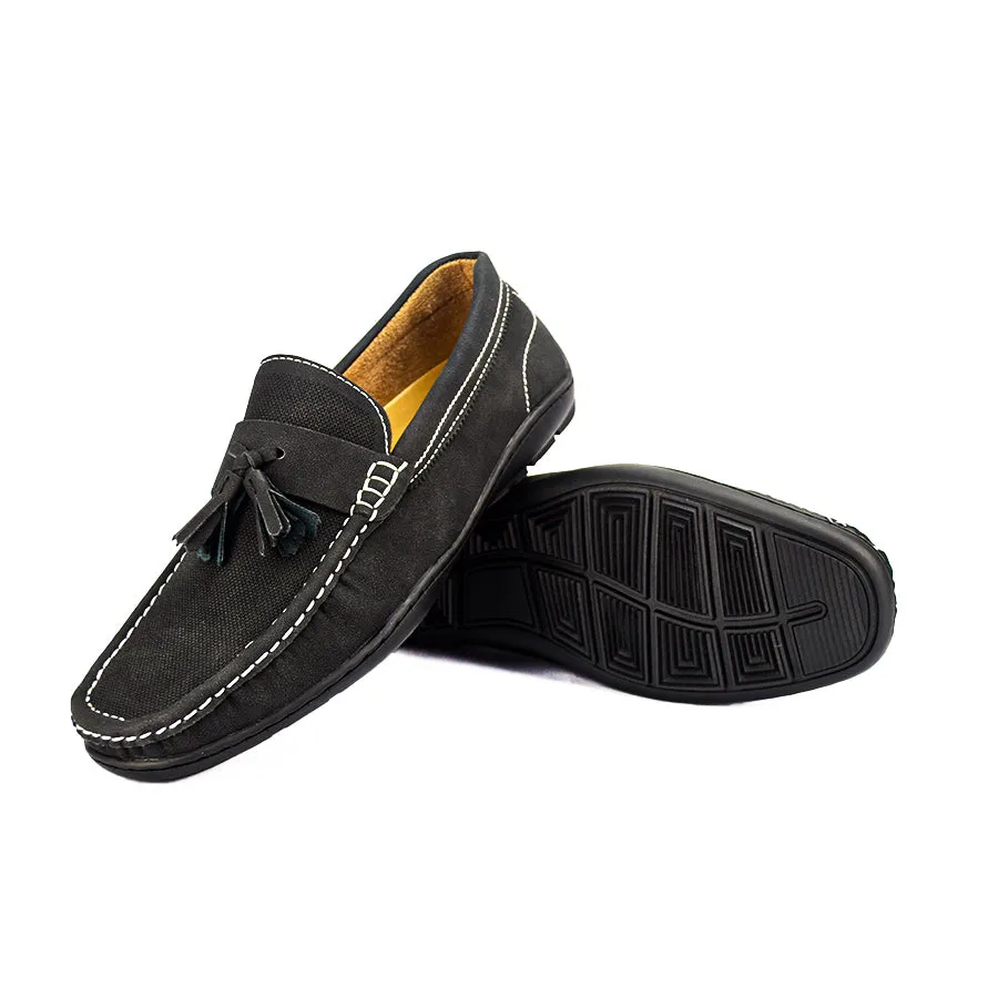 MX 24399 BLACK/DARK-BROWN CASUAL LOAFERS