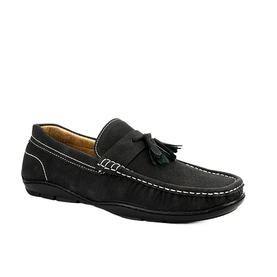 MX 24399 BLACK/DARK-BROWN CASUAL LOAFERS