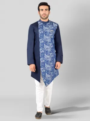 Navy Blue & Cobalt Kurta | Azania