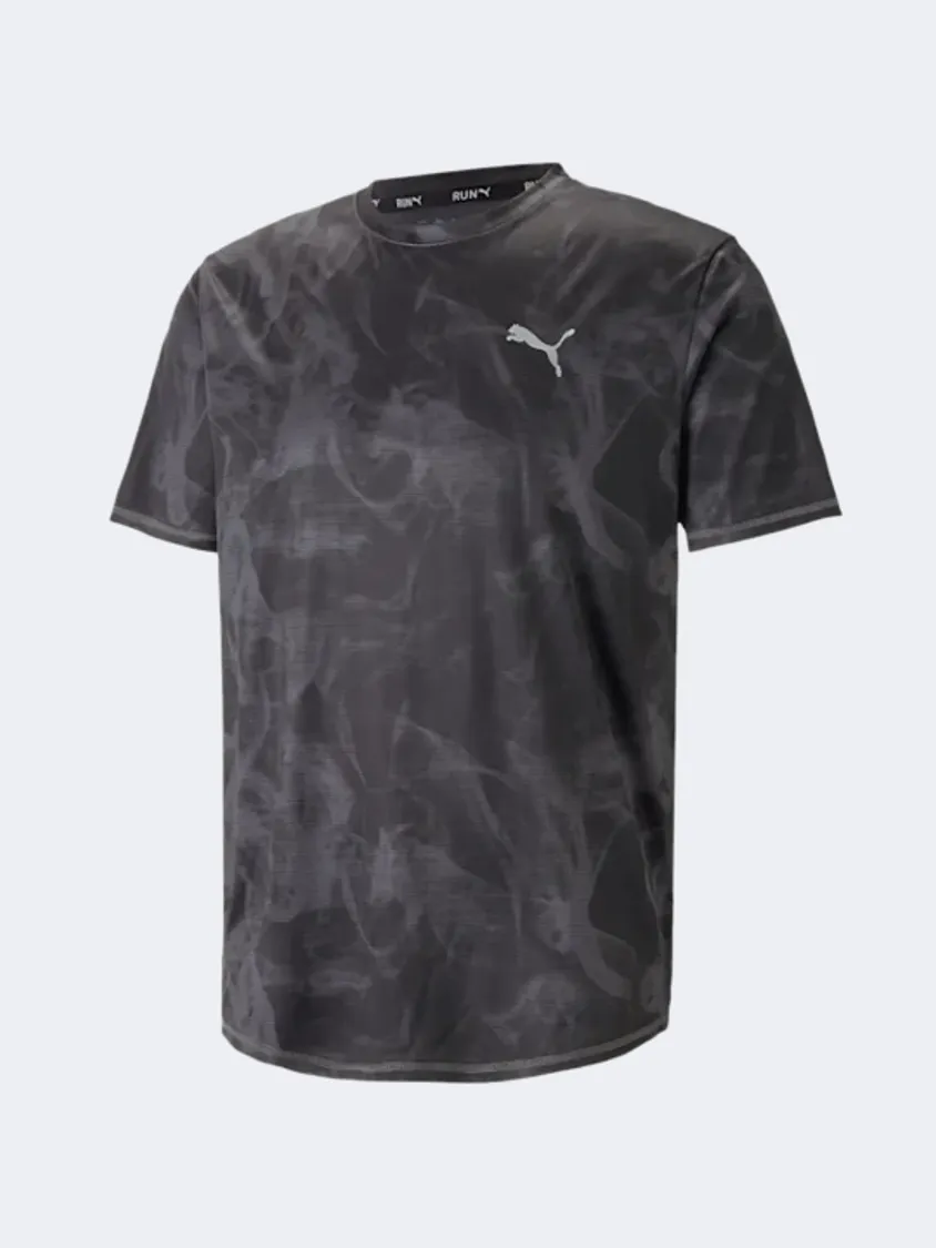 Puma Run Favourite Printed Graphic Men Running T-Shirt Black Aop