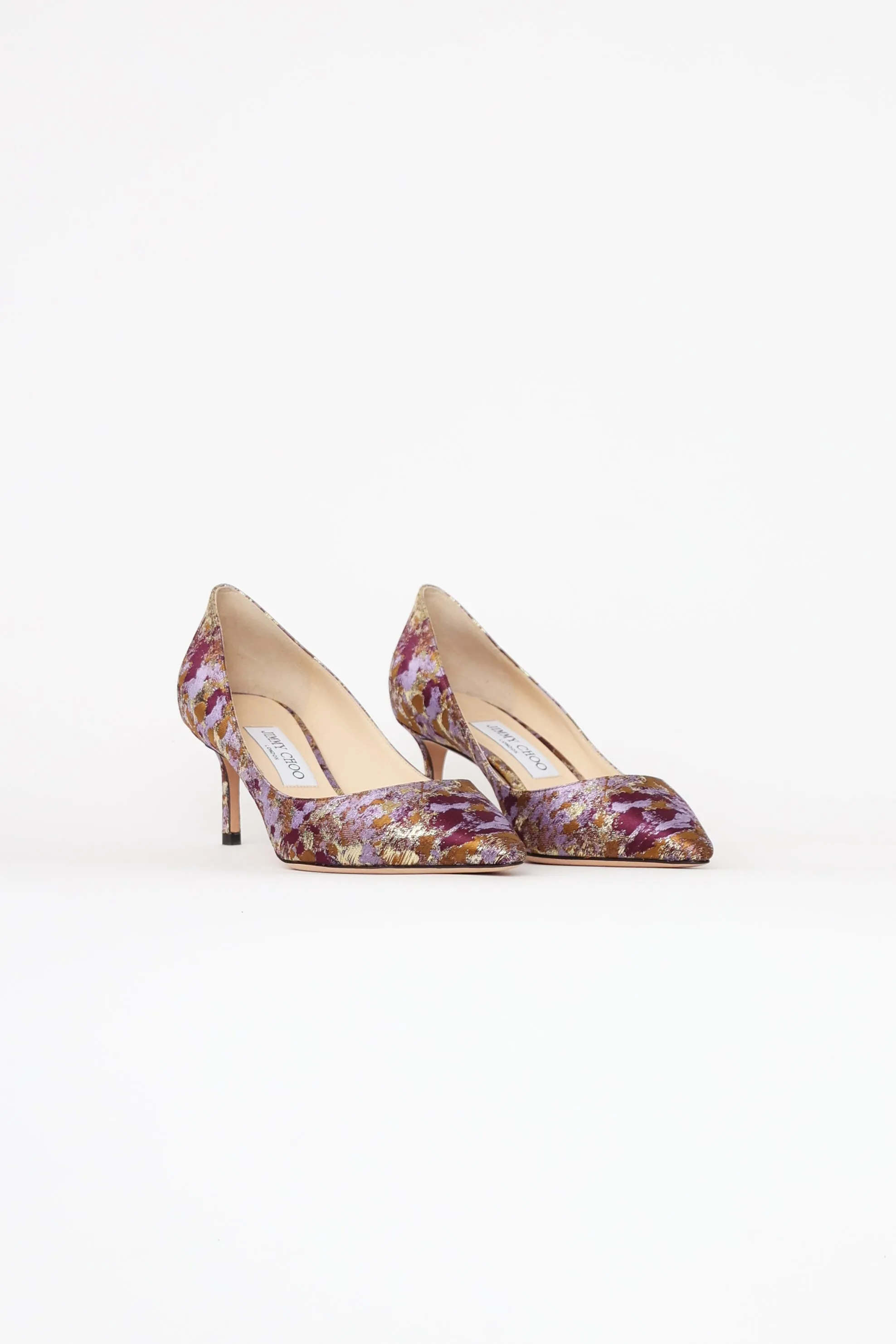 Purple & Gold Brocade Heels