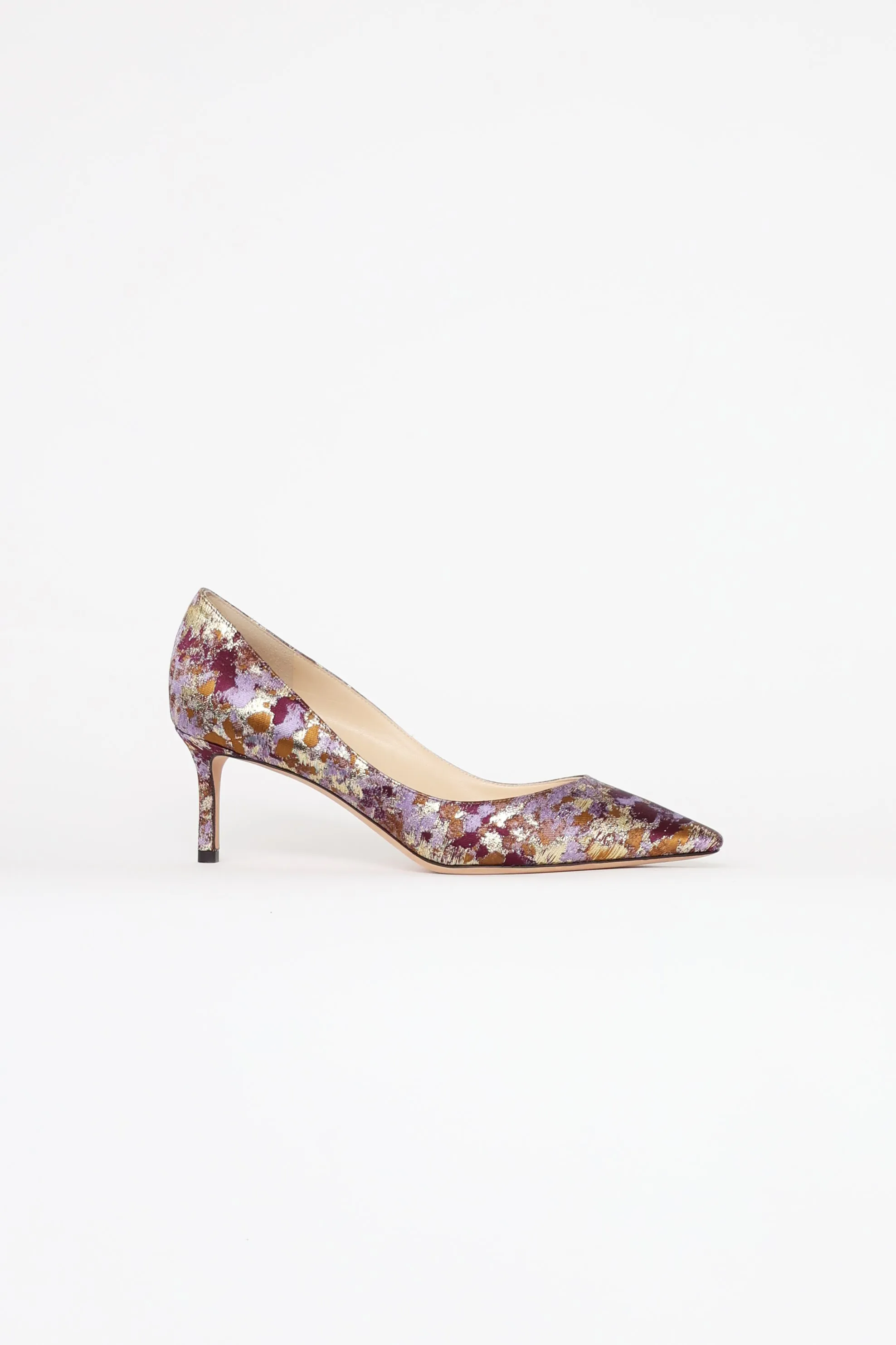 Purple & Gold Brocade Heels