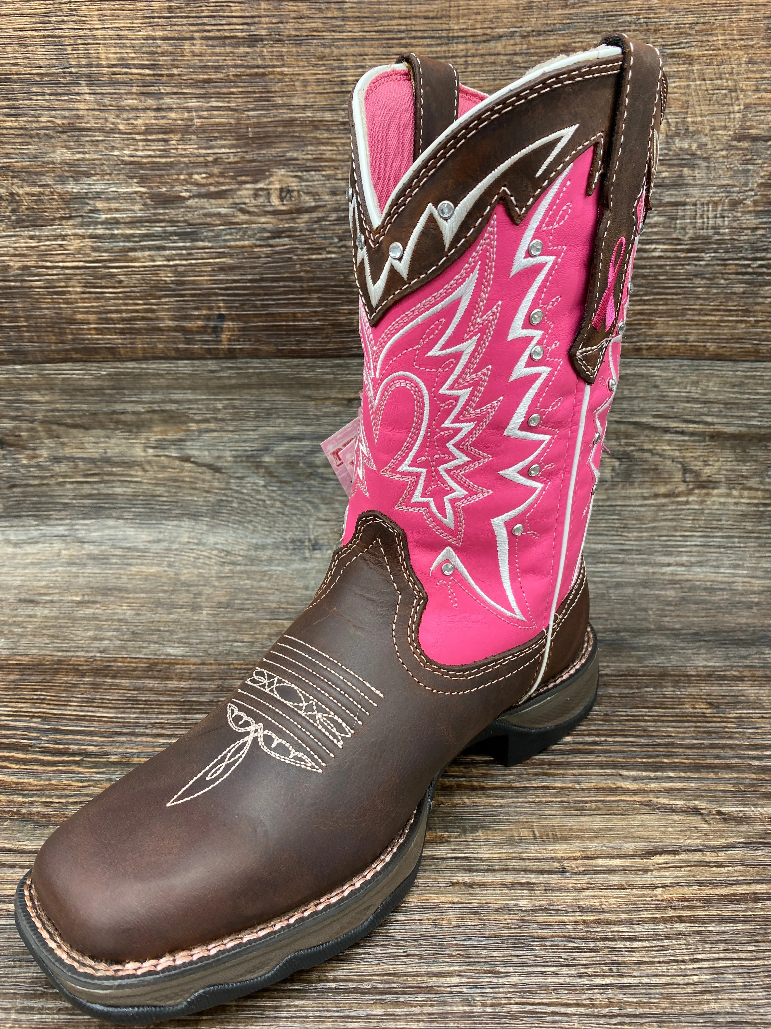 rd3557 Women's Pink Ribbon Lady Rebel Western Boot by Durango