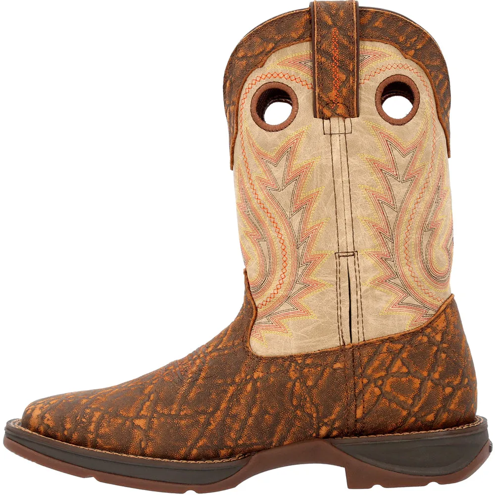 Rebel Elephant Print Square Toe Cowboy Boots