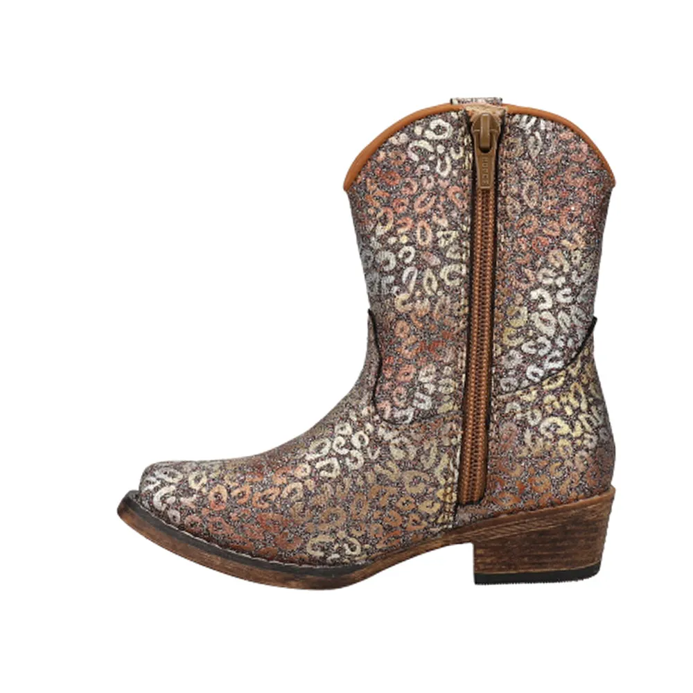 Riley Glitter Leopard Snip Toe Cowboy Boots (Toddler)