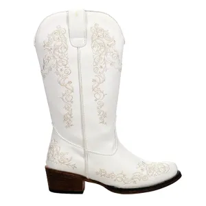 Riley Scroll Embroidered Snip Toe Cowboy Boots