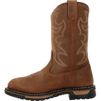 Rocky Men's Original Ride 11" Steel Toe WP Western Work Boot -Brown- RKW0419