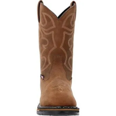 Rocky Men's Original Ride 11" Steel Toe WP Western Work Boot -Brown- RKW0419