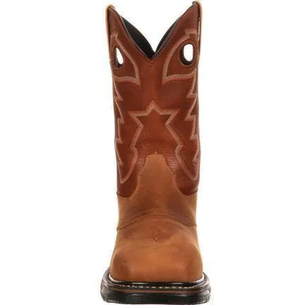 Rocky Men's Original Ride Steel Toe WP Western Boot- Brown- RKYW041