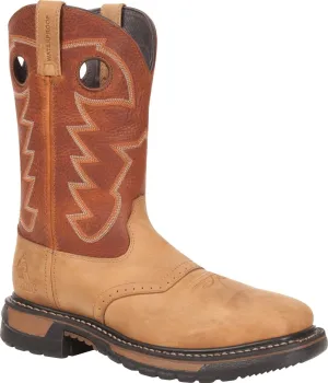 Rocky Original Ride Men's Steel Toe Waterproof Western Boots Rkyw041 In Brown