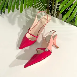 Roger Vivier Pink Patent Slingbacks