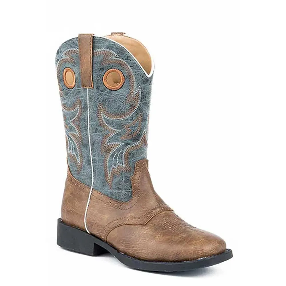 Roper Daniel (Blue/Brown) - Little Kids / Big Kids Cowboy Boots