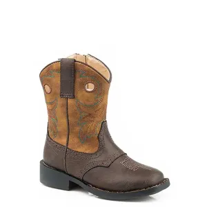 Roper Daniel (Tan/Dark Brown) - Toddler Cowboy Boots