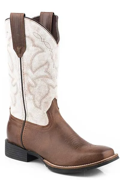 'Roper' Women's 11" Monterey Square Toe - Tan / White