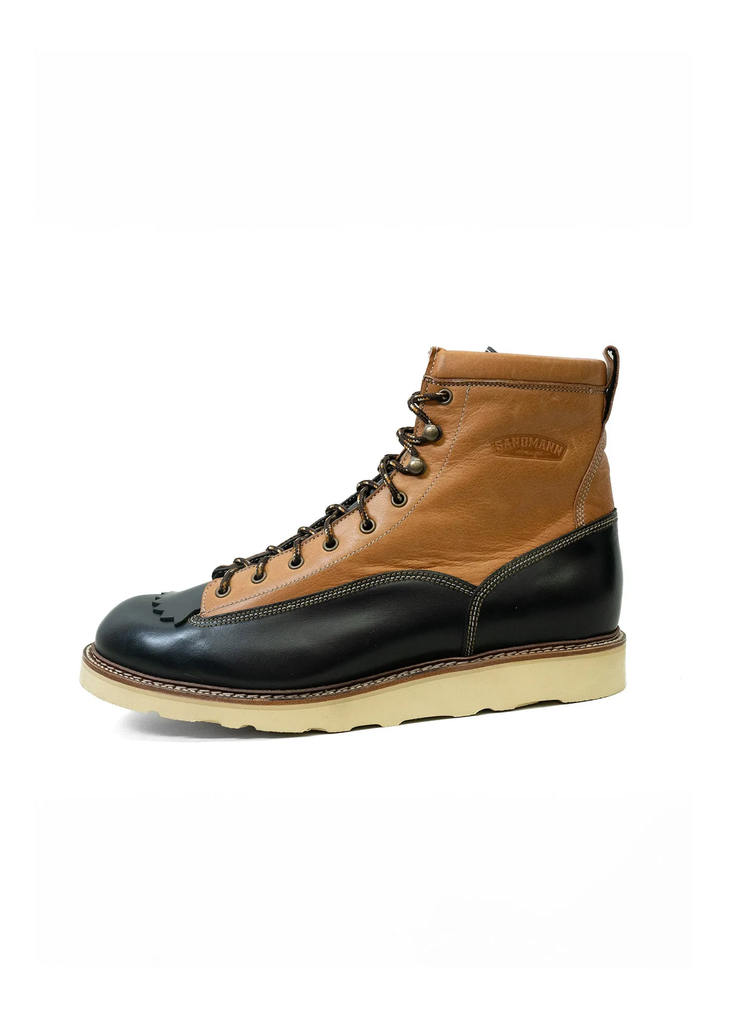 Sandmann Bozeman Boot in Black/Whiskey Cowhide