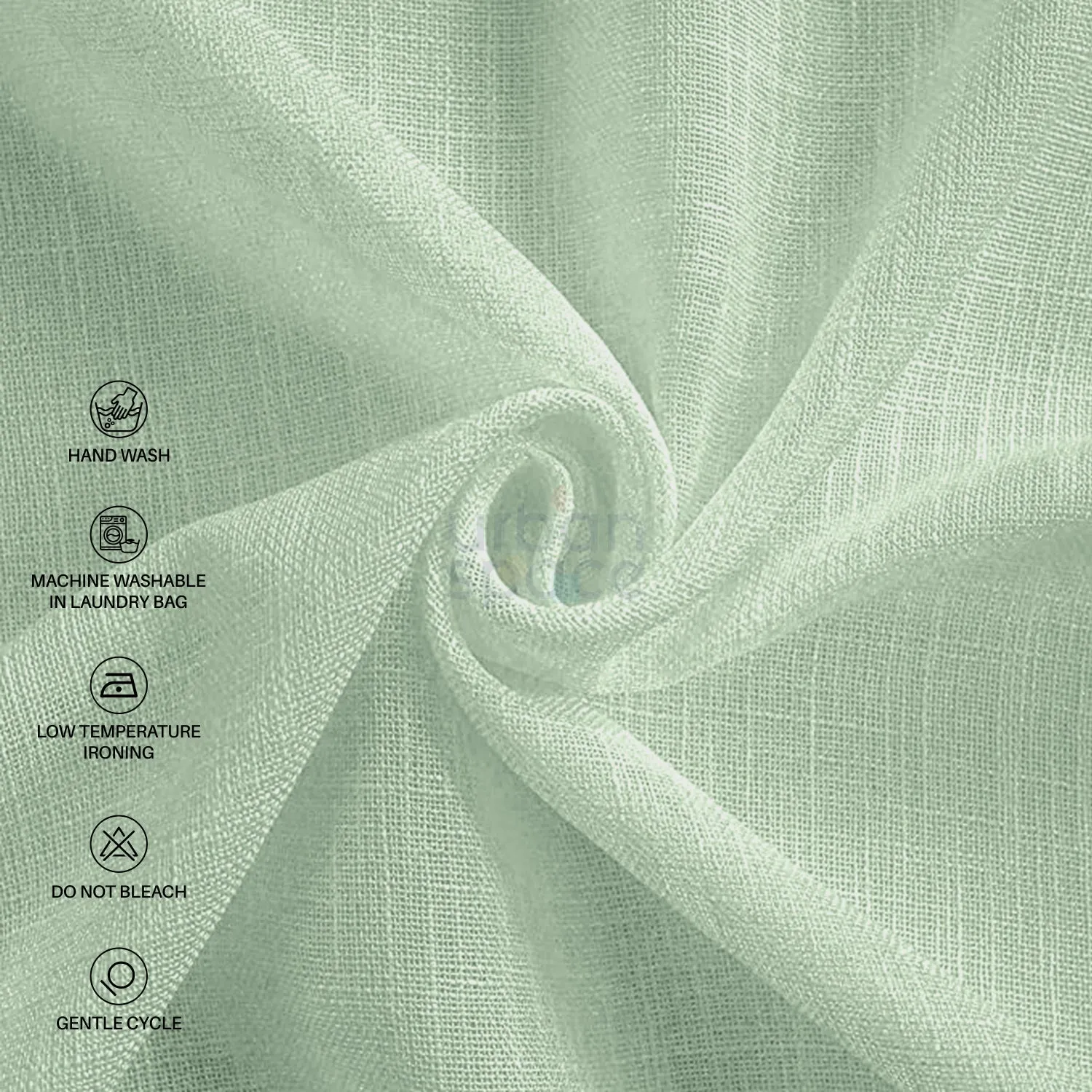 Sheer curtains for Living Room, Net curtains for balcony, pack of 2 curtains - Light Green