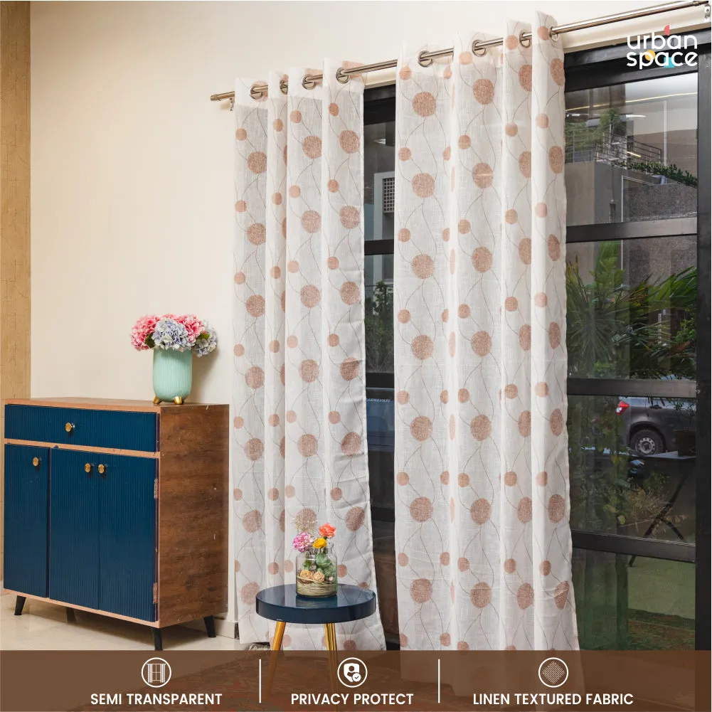 Sheer Curtains, Semi Transparent Curtains, Linen Textured Curtains for Living room, Pack of 2 Curtains - Galaxy