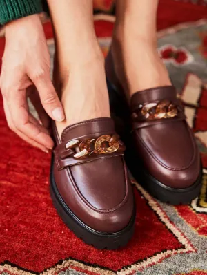 Sherlock Vegan Grain Leather Loafers | Chocolate