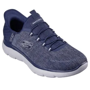 Skechers 232469 Summits - Key Pace Slip Ins Mens Navy Textile Vegan Slip On Trainers