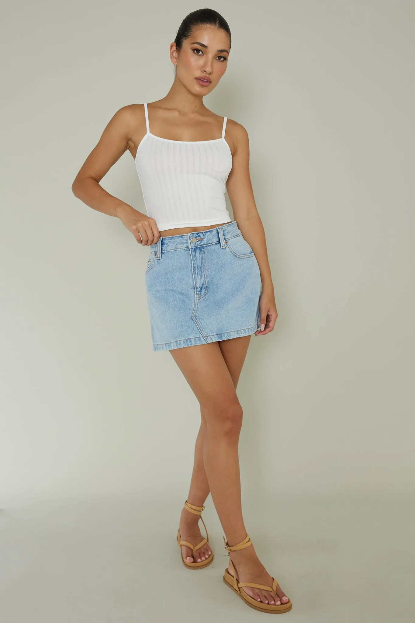 Sold Out Ribbed Cami Top White