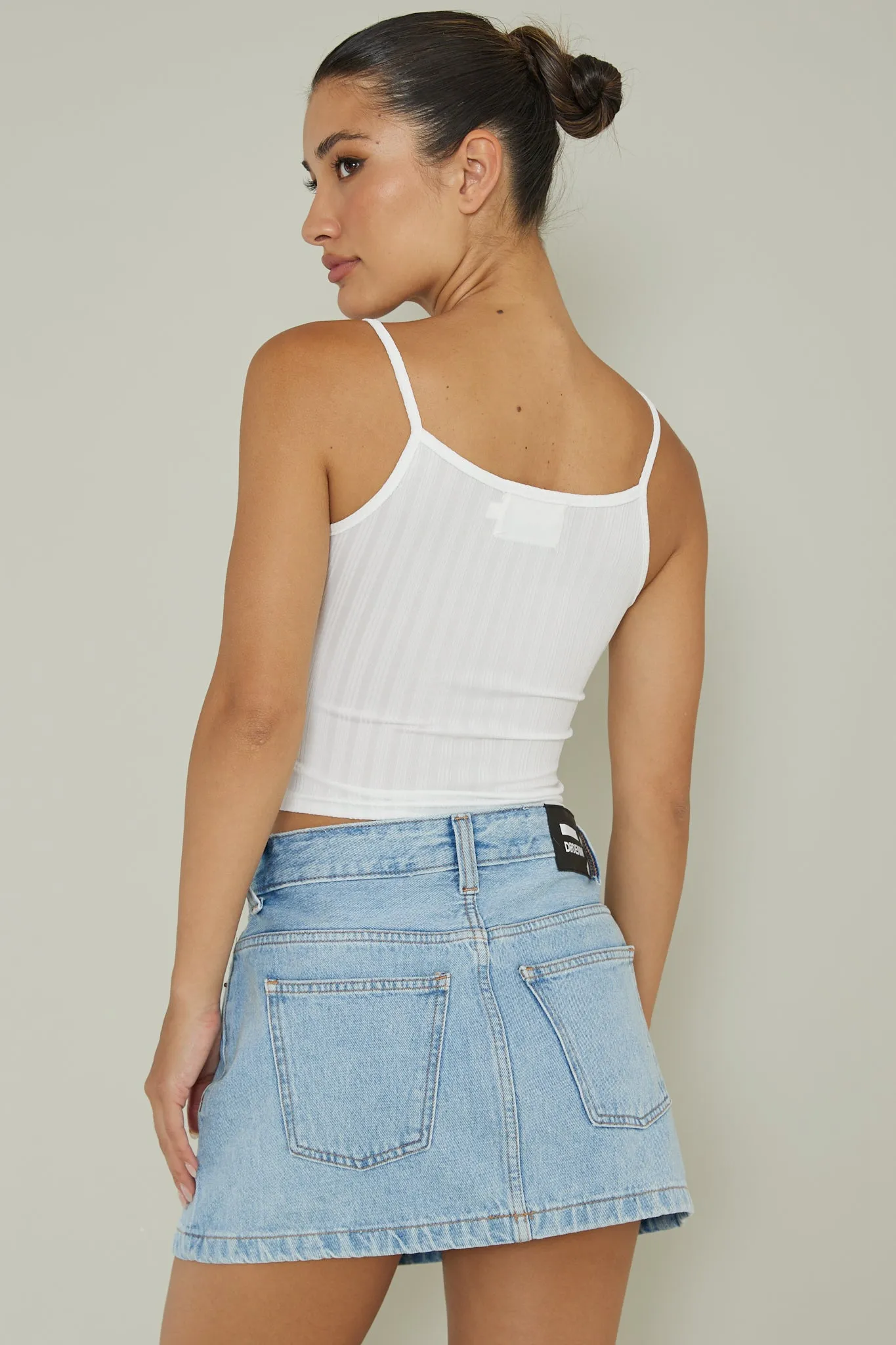 Sold Out Ribbed Cami Top White