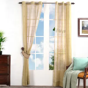 Solidonia Square Solid 2PC Gold Curtain Set