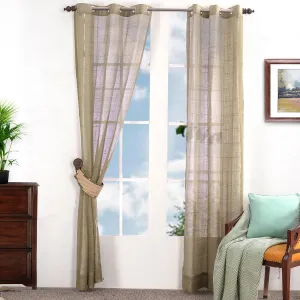 Solidonia Square Solid 2PC Green Curtain Set