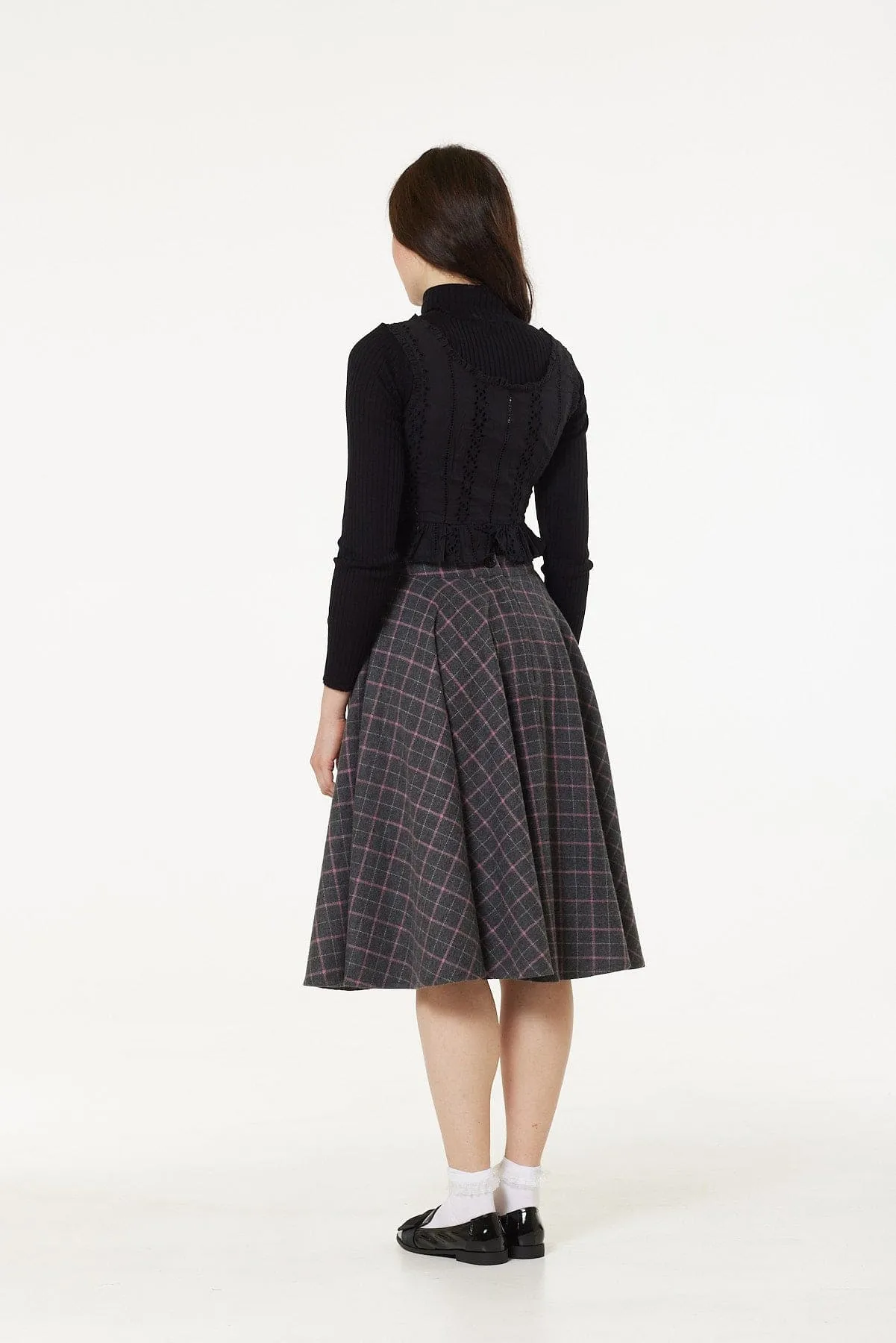 Sophie Grey and Pink Swing Skirt