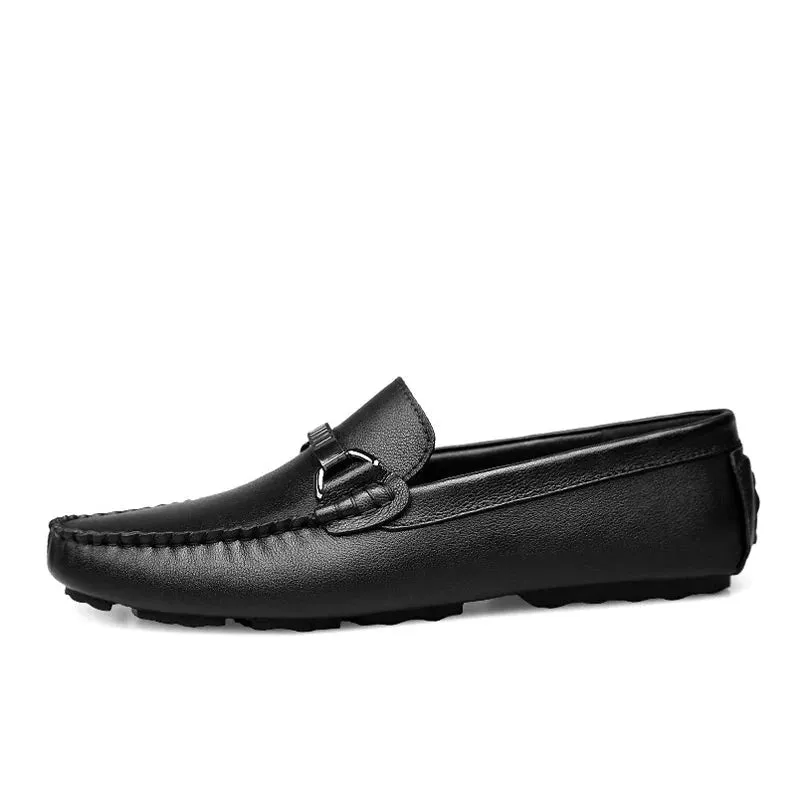 Summer Loafers Men Luxury Brand Moccasins Shoes Men Leather Loafers Shoes Slip on Non-Slip Working Office Loafers for Men