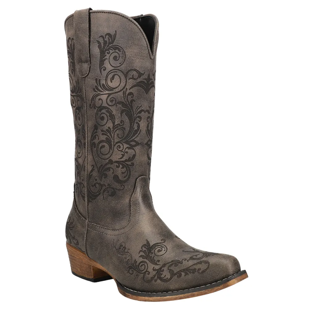 Tall Stuff Embroidery Round Toe Cowboy Boots