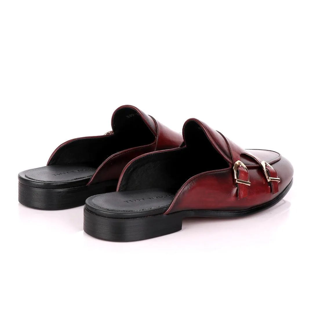 Terry Taylors Double Monk Strap Wine Half Shoe.