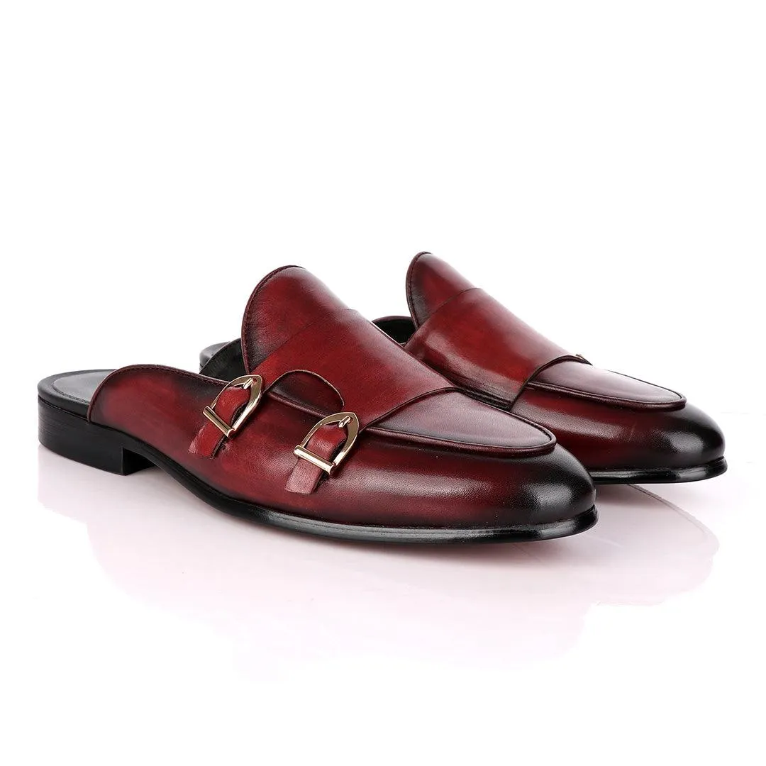 Terry Taylors Double Monk Strap Wine Half Shoe.