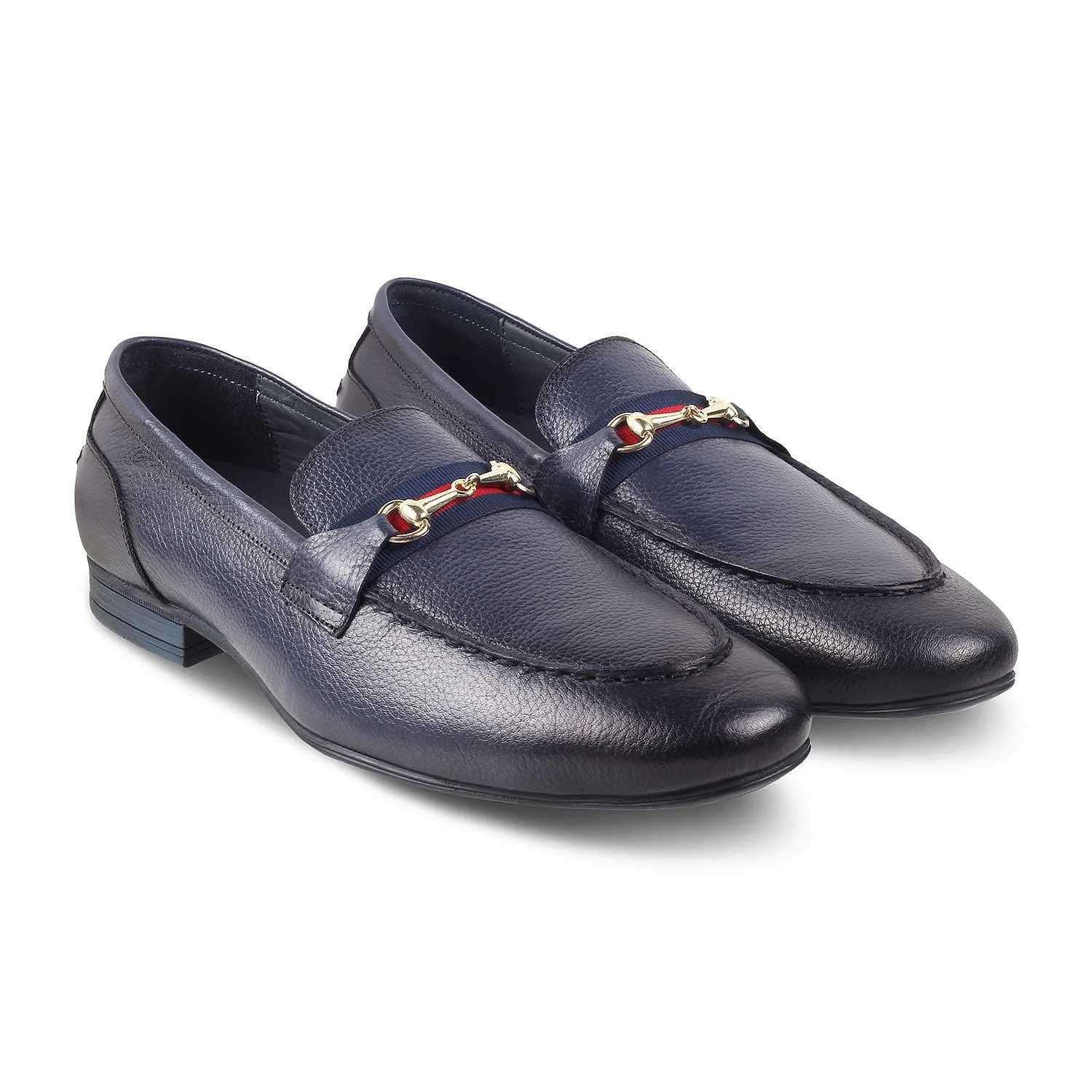 The Sen Blue Men's Leather Loafers Tresmode