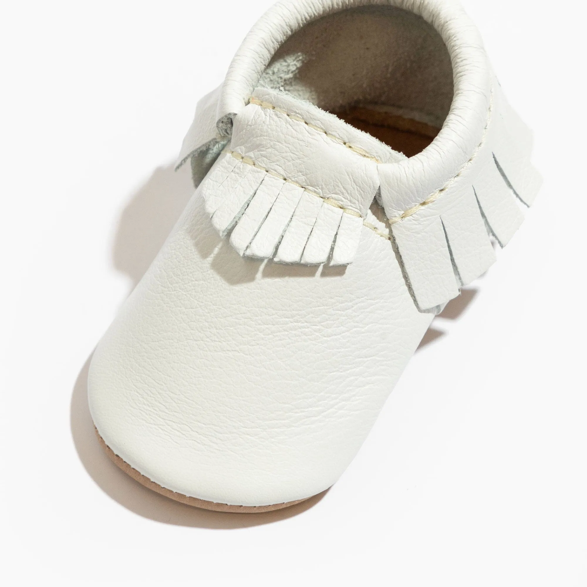 Toasted Bright White Moccasin Baby Shoe