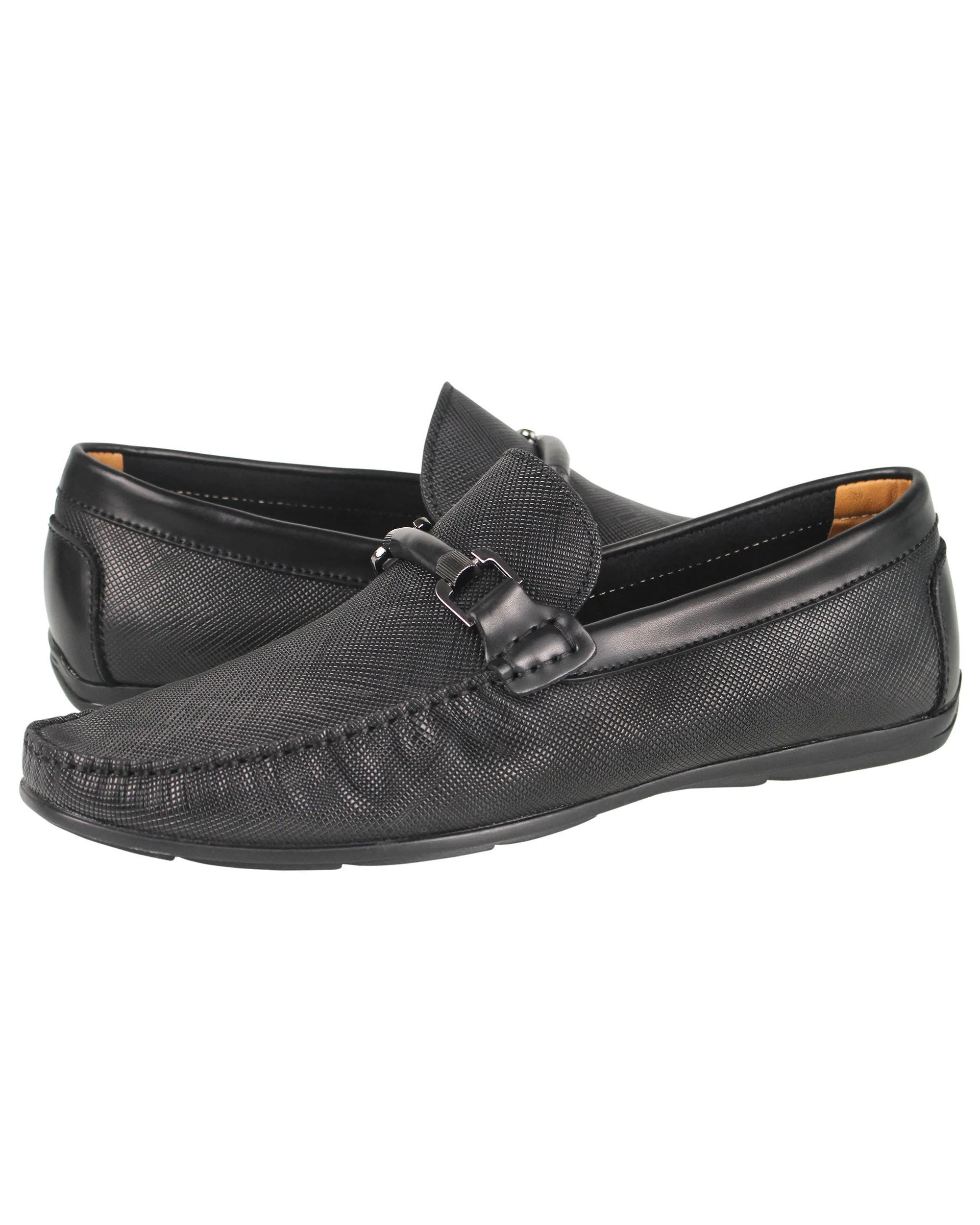 Tomaz BF283 Men's Buckle Moccasins (Black)