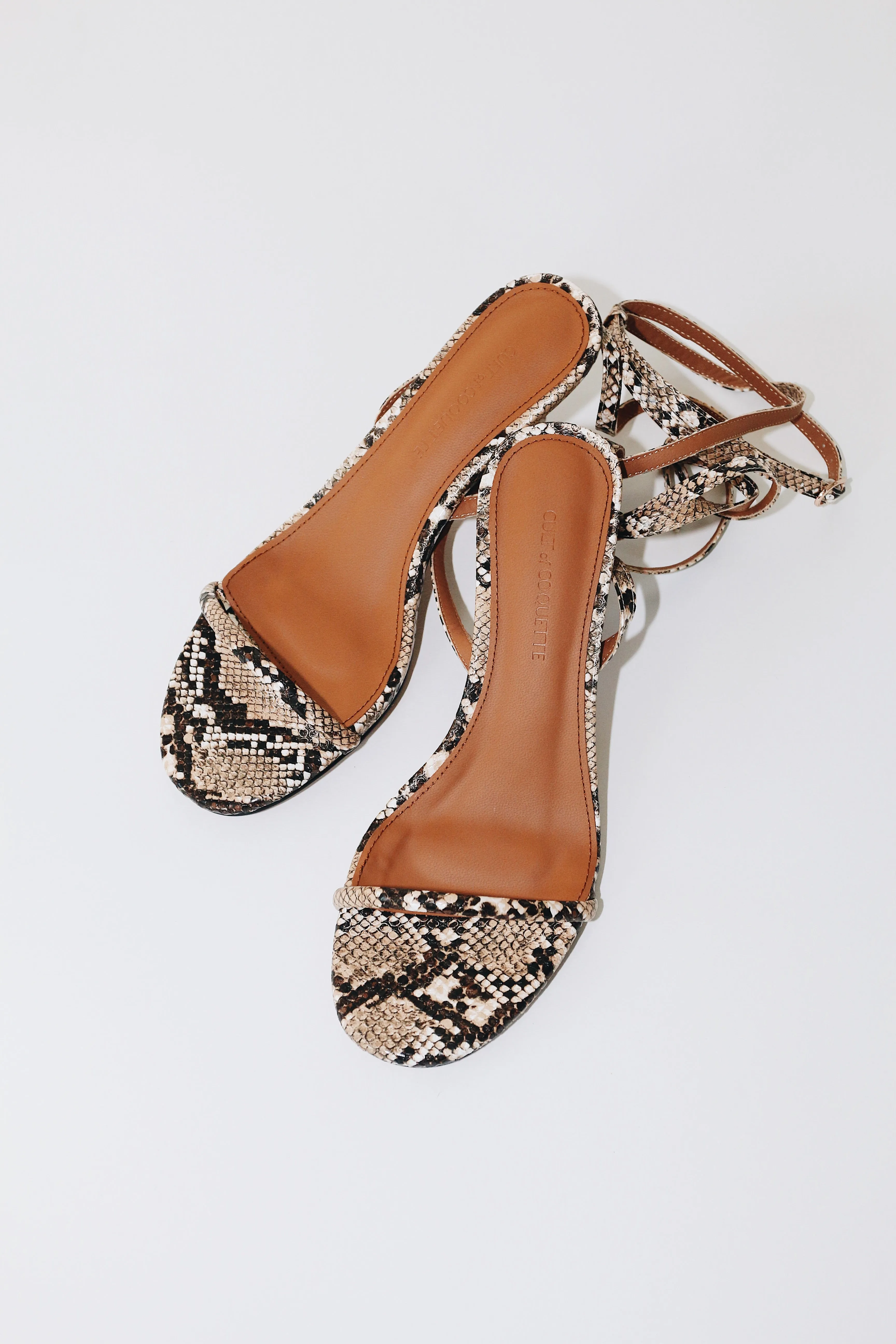 Tonia Tan Snake Kitten Heel Sandal 60 mm