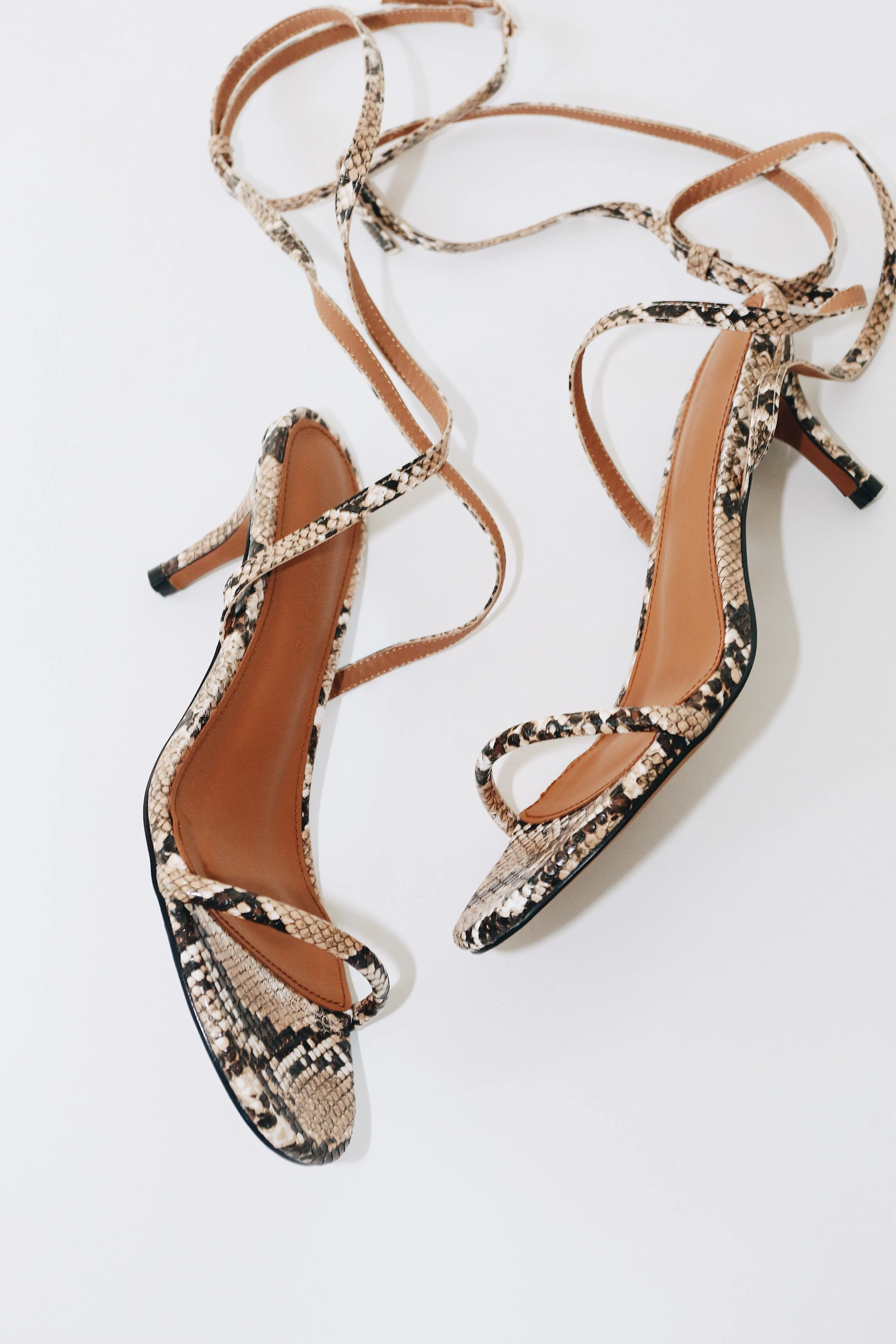 Tonia Tan Snake Kitten Heel Sandal 60 mm