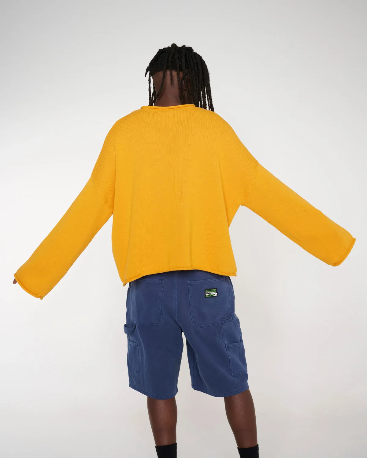 Tough Luck Oversized Boxy Sweater - Mustard