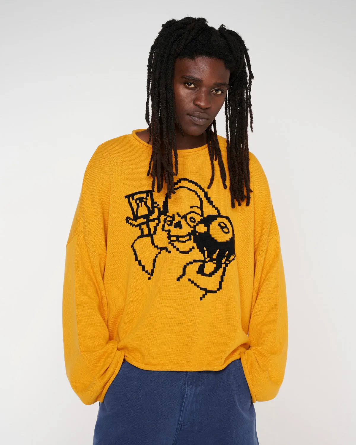 Tough Luck Oversized Boxy Sweater - Mustard