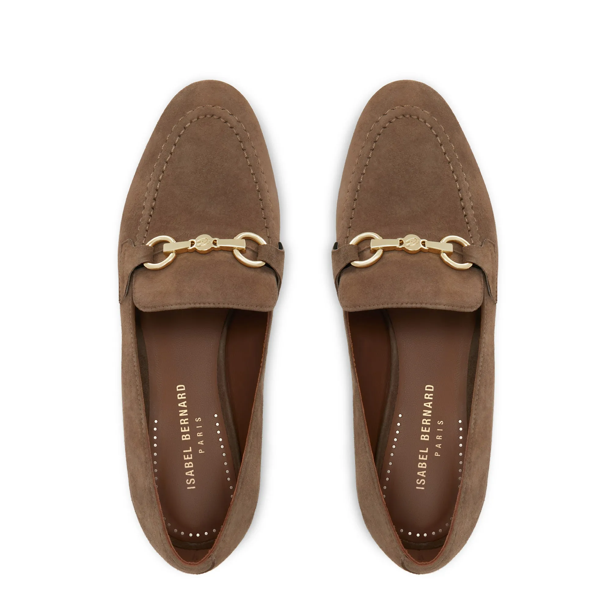 Vendôme Fleur taupe suede loafers