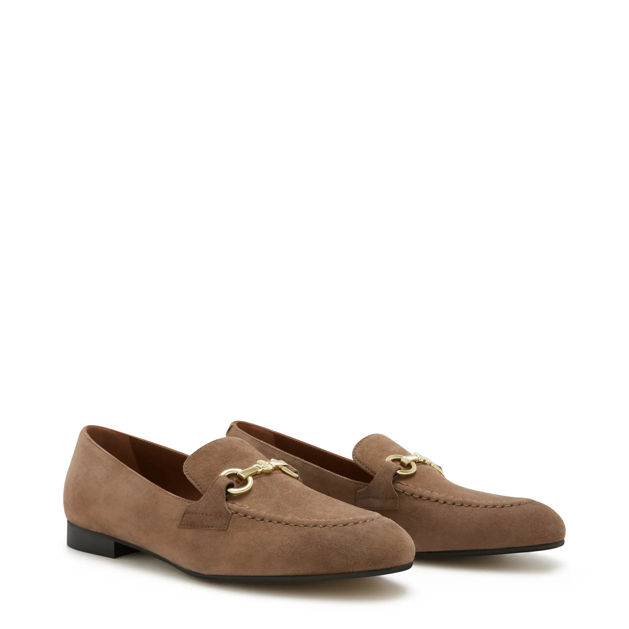 Vendôme Fleur taupe suede loafers