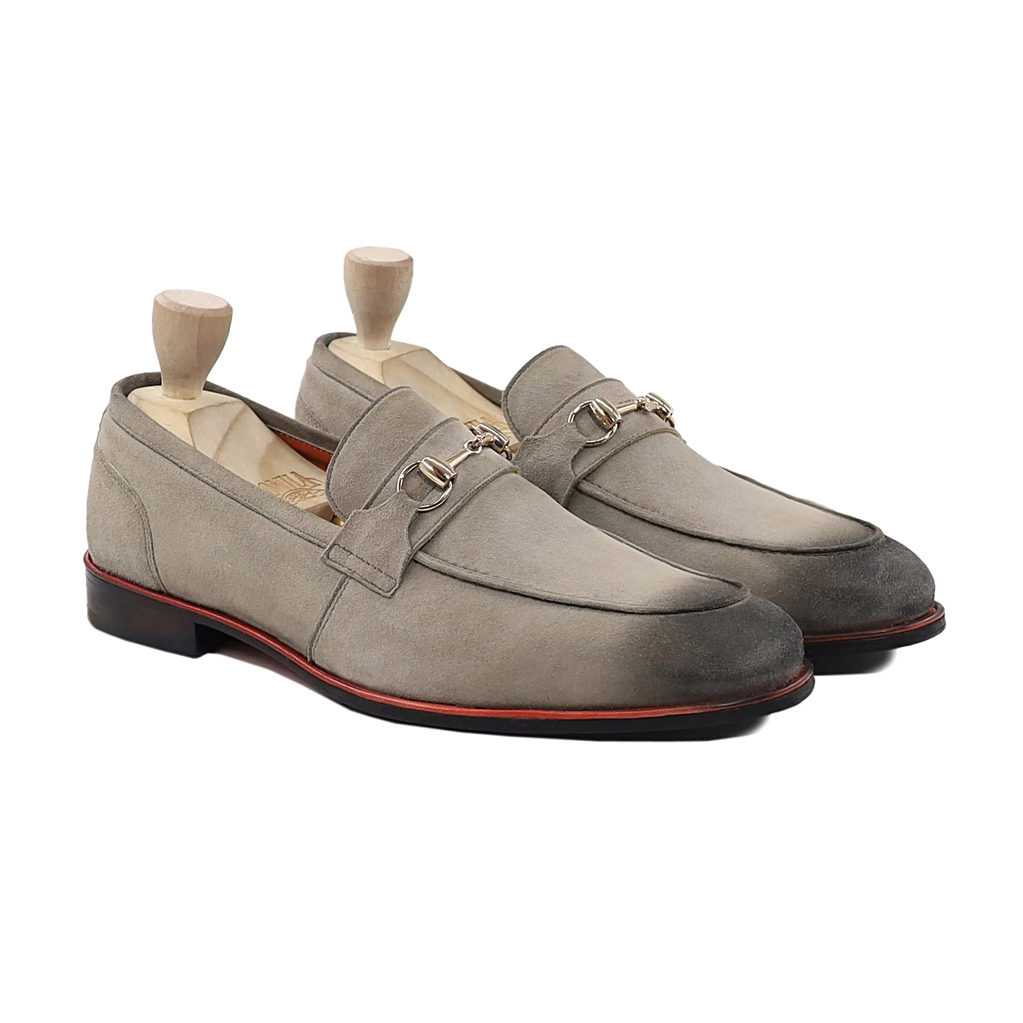 Waldo - Men's Burnished Grey Kid Suede Loafer