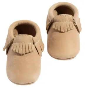 Weathered Brown Moccasin Baby Shoe