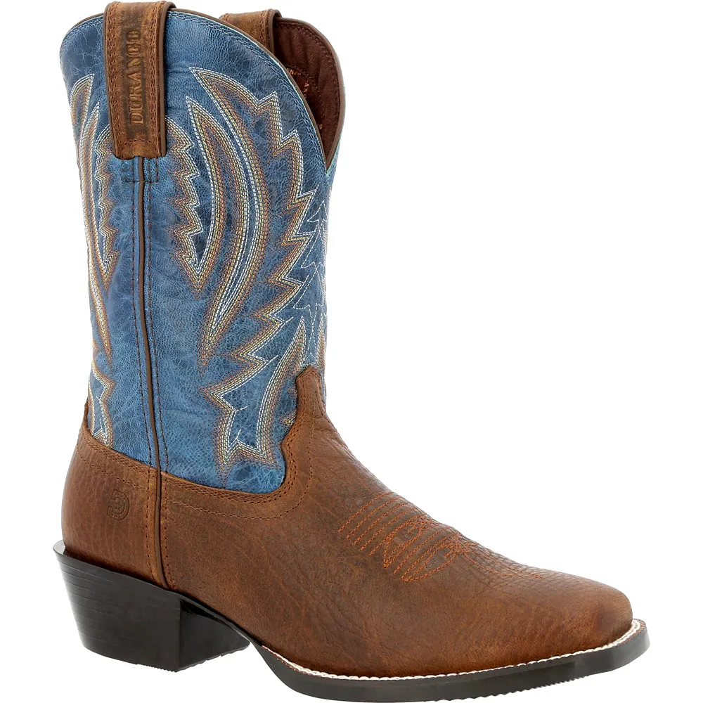 Westward Tooled-Inlay Square Toe Cowboy Boots