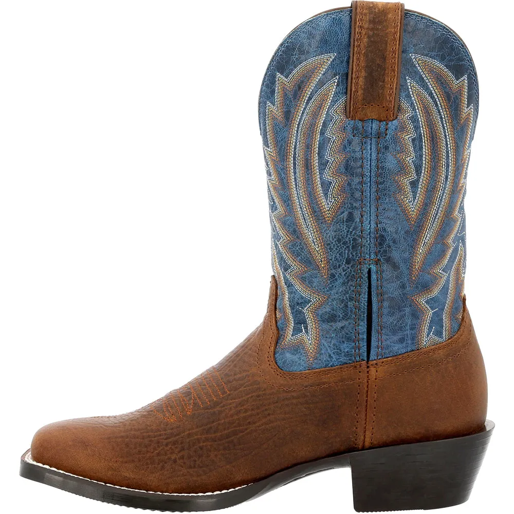 Westward Tooled-Inlay Square Toe Cowboy Boots