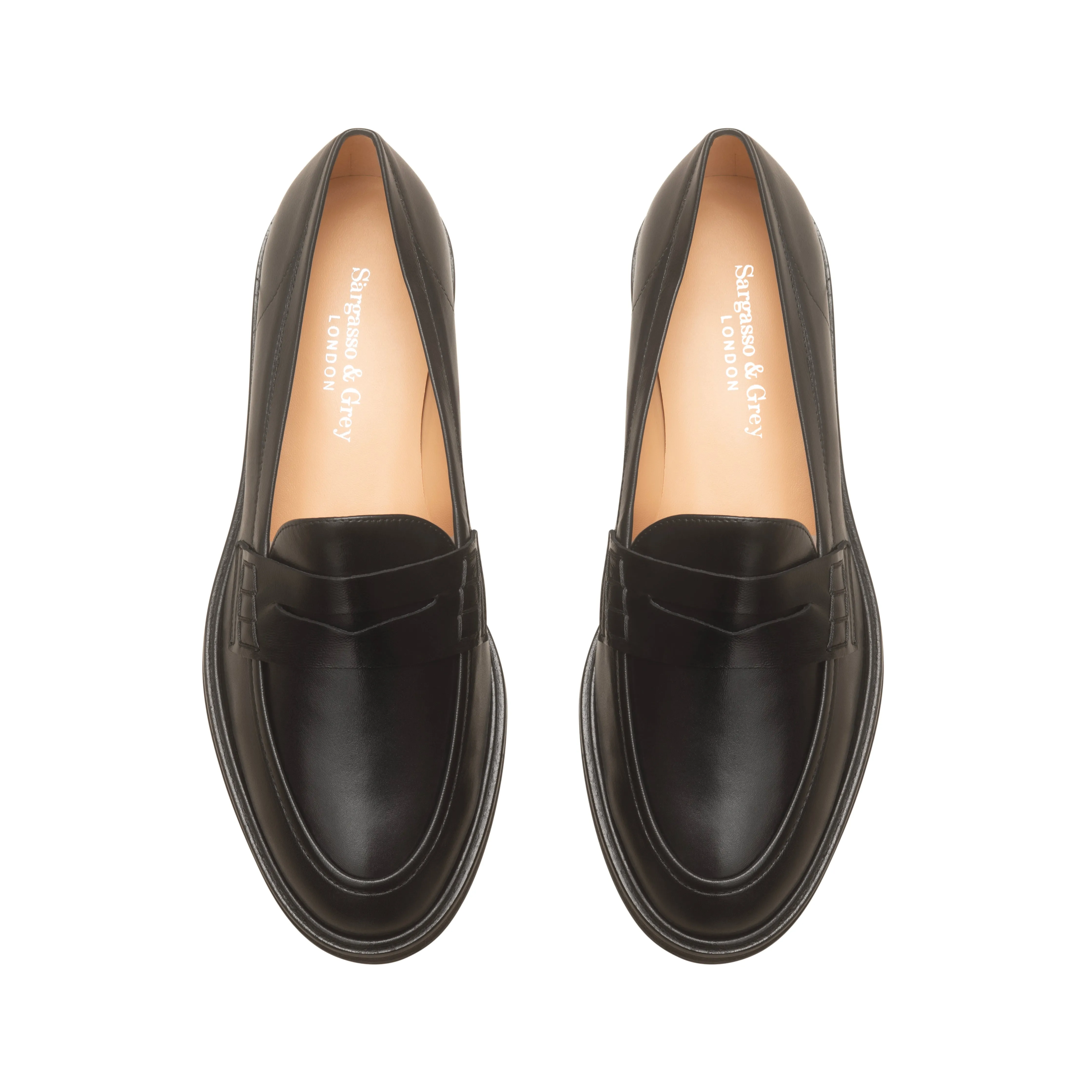 Wide Fit Loafers  - Black Leather