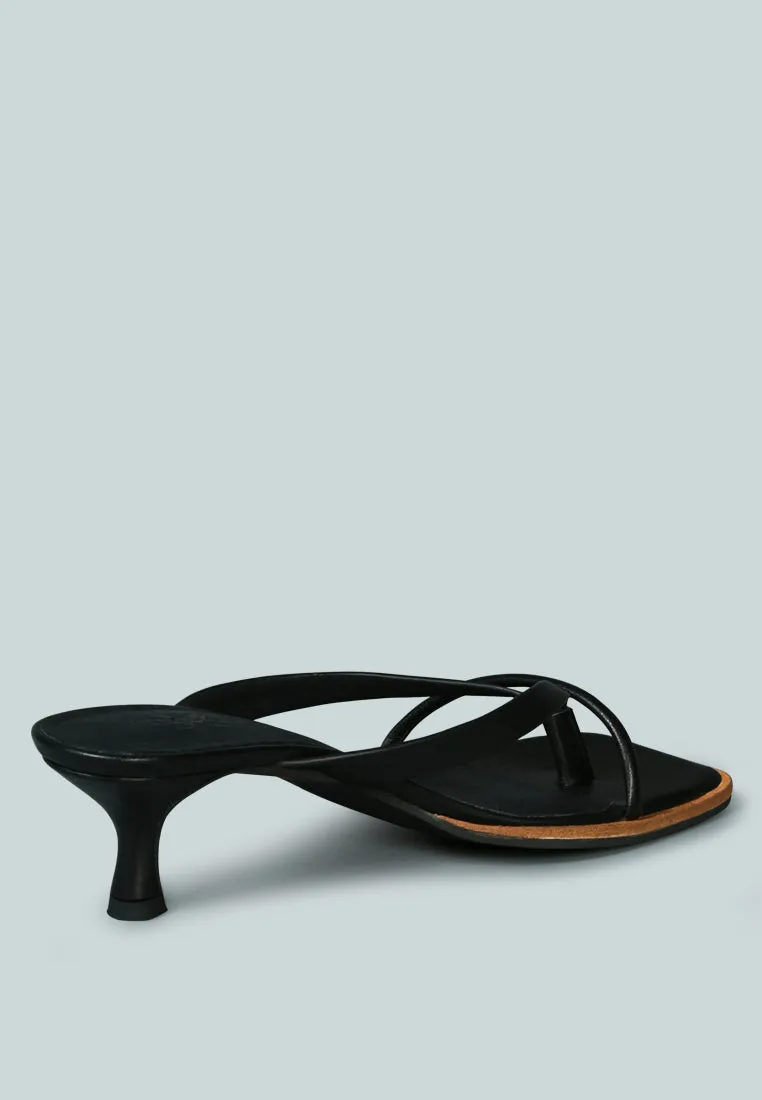 WINSLET Heeled Thong Sandal in Black