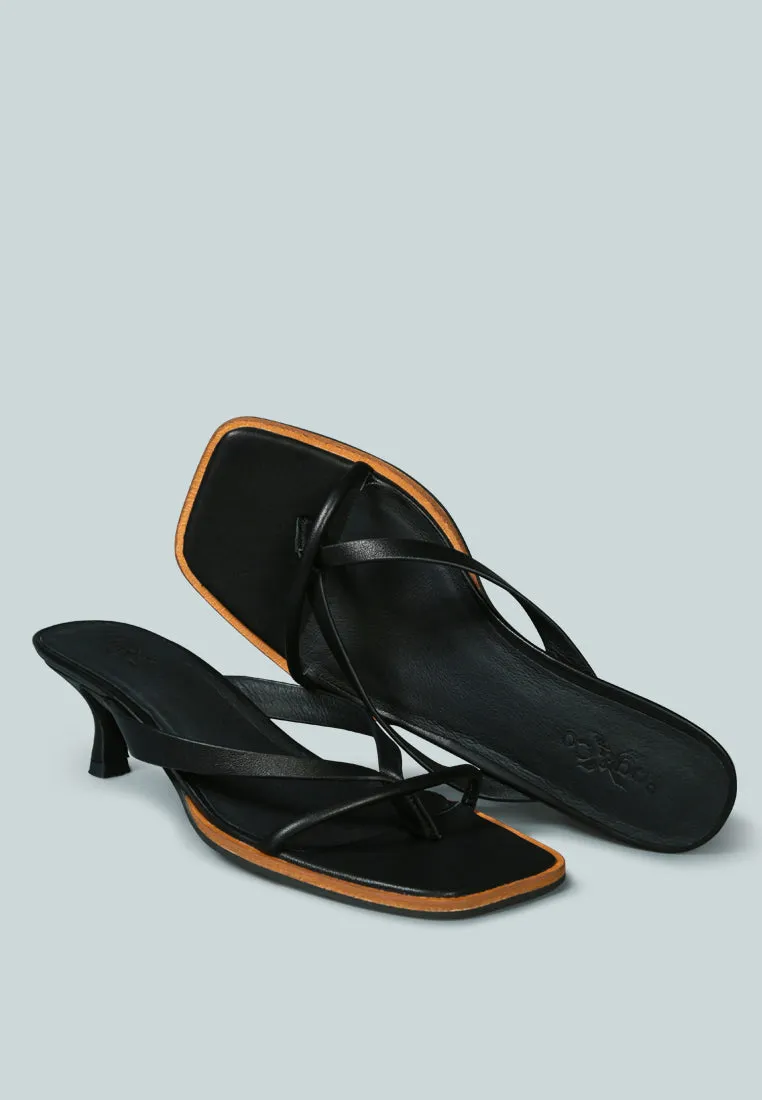 WINSLET Heeled Thong Sandal in Black