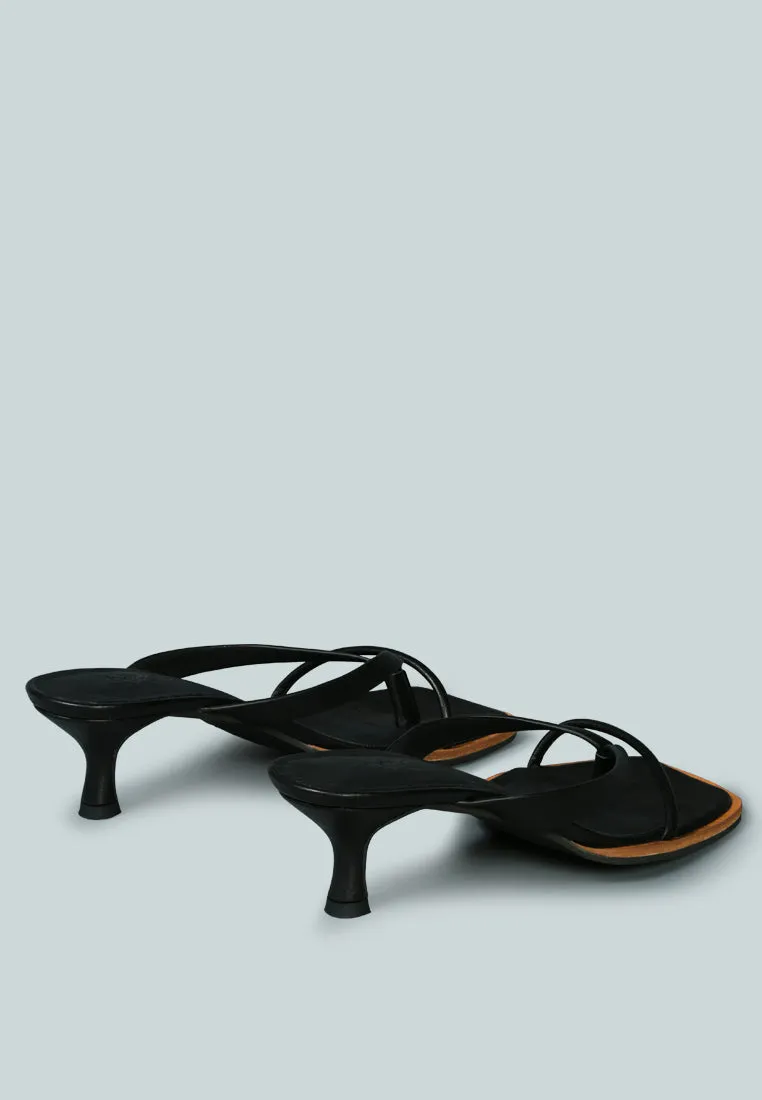 WINSLET Heeled Thong Sandal in Black